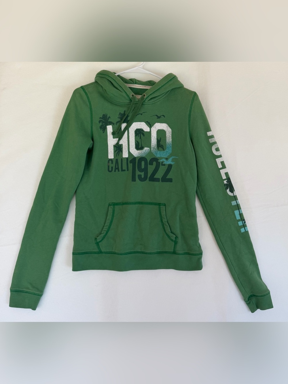 Early 2000's Hollister HCO Cali 1922 Green Hooded Sweatshirt